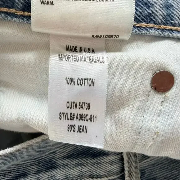 Agolde '90s Jeans Mid-Rise Loose Fit Size 25 Distressed Straight Leg Retro USA - Picture 7 of 9